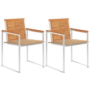 vidaXL Sillas de jard&iacute;n con cojines 2 uds madera maciza acacia y acero