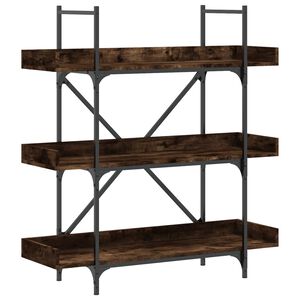vidaXL Librer&iacute;a 3 estantes madera ingenier&iacute;a roble humo 100x33x108,5cm