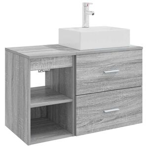 vidaXL Juego de muebles de ba&ntilde;o 2 pcs Sonoma gris Madera de ingenier&iacute;a
