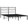vidaXL Estructura cama sin colch&oacute;n con cabecero metal negro 140x190 cm