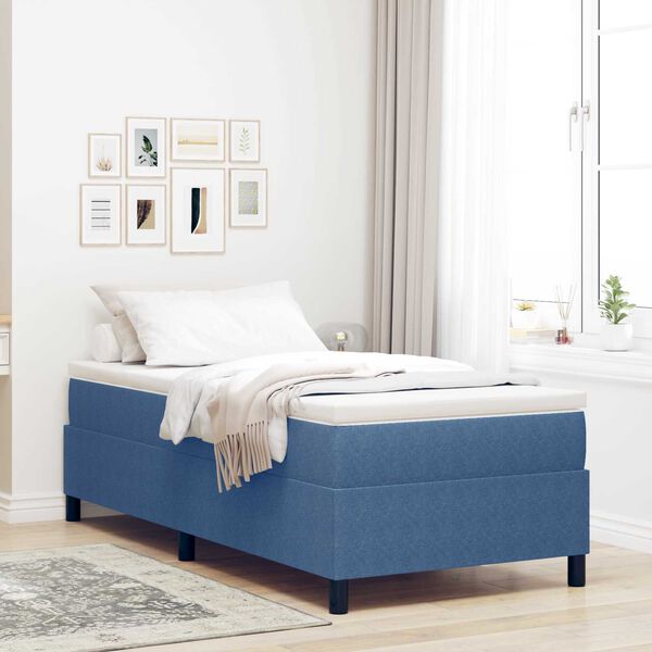 vidaXL Cama de plataforma Azul 80 x 200 cm tela