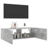 vidaXL Mueble de TV de pared con luces LED gris hormig&oacute;n 100x35x31 cm