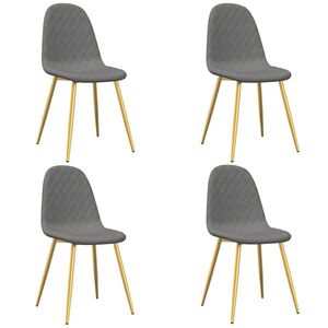 vidaXL Sillas de comedor 4 unidades terciopelo gris claro
