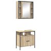 vidaXL Juego de muebles de ba&ntilde;o 2 pcs Marr&oacute;n Madera contrachapada