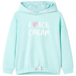 vidaXL Sudadera con capucha infantil verde agua 104