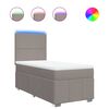 vidaXL Cama box spring con colch&oacute;n tela gris taupe 90x200 cm