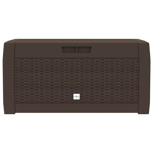 vidaXL Caja de almacenaje de jard&iacute;n polipropileno marr&oacute;n 119x48x60 cm