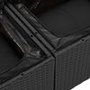 vidaXL Conjunto de sofá de jardín con cojín con almohada 11 pcs Negro