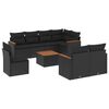 vidaXL Set de sof&aacute;s de jard&iacute;n 8 piezas y cojines rat&aacute;n sint&eacute;tico negro