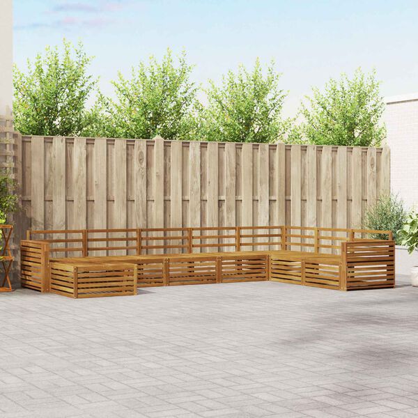 vidaXL Juegos de sof&aacute;s 8 pcs Natural Madera de Acacia S&oacute;lida
