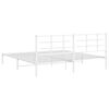 vidaXL Estructura cama sin colch&oacute;n con cabecero metal blanco 200x200cm
