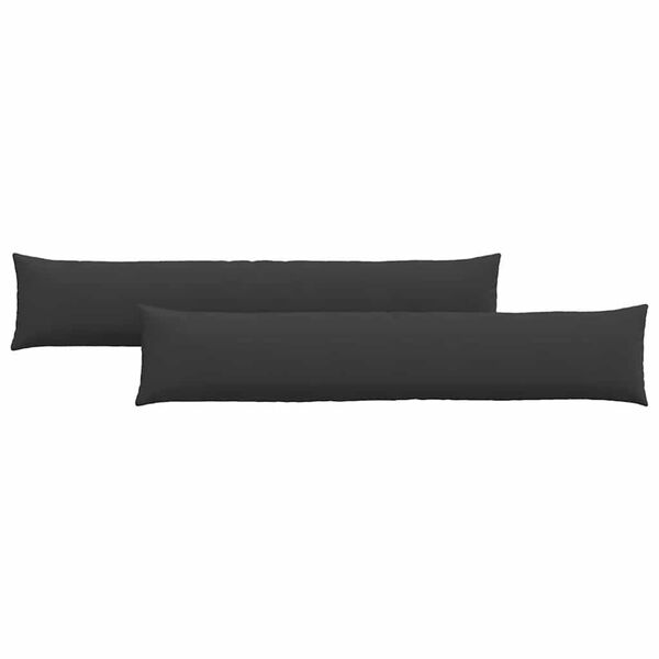 vidaXL Cojines de sofá 2 pcs Negro 200 x 40 cm tela