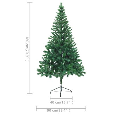 vidaXL Árbol de Navidad artificial con luces y soporte 564 ramas 180cm