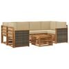 vidaXL Conjunto de sof&aacute;s de exterior con coj&iacute;n 7 pcs Natural y Beige