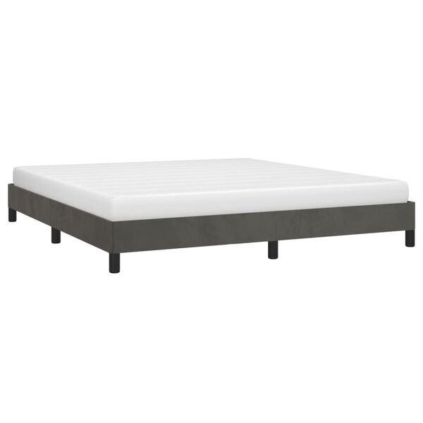 vidaXL Estructura de cama sin colch&oacute;n terciopelo gris oscuro 160x200cm