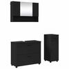 vidaXL Juego de muebles de ba&ntilde;o 3 uds. Negro 76,5 x 35 x 64 cm
