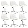 vidaXL Sillas de comedor giratorias 6 uds cuero sint&eacute;tico blanco