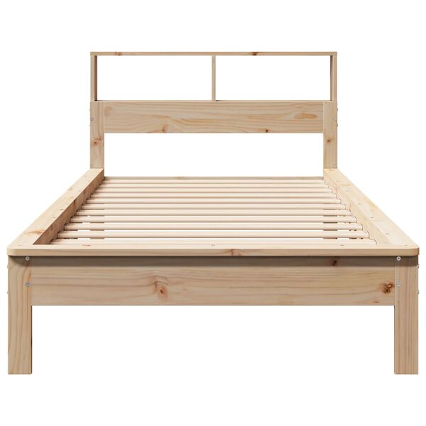 vidaXL Cama con estanter&iacute;a sin colch&oacute;n madera maciza de pino 100x200cm