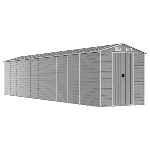 vidaXL Caseta de jard&iacute;n gris claro 191x895x198 cm acero galvanizado