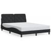 vidaXL Estructura de cama con LED sin colch&oacute;n terciopelo negro 140x190 cm