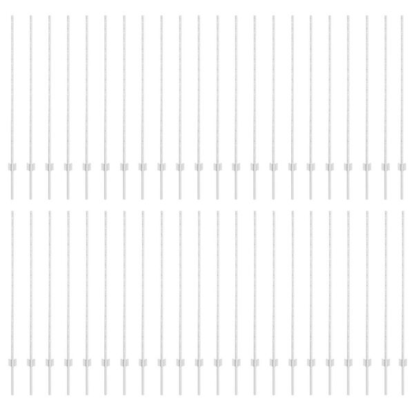 vidaXL Postes de cerca Manual 88 pcs Plateado 180 cm Acero
