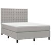 vidaXL Cama box spring con colch&oacute;n tela gris claro 140x200 cm