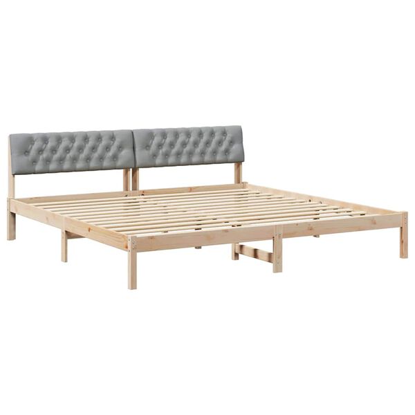 vidaXL Estructura de cama Marr&oacute;n y gris claro 200 x 200 cm