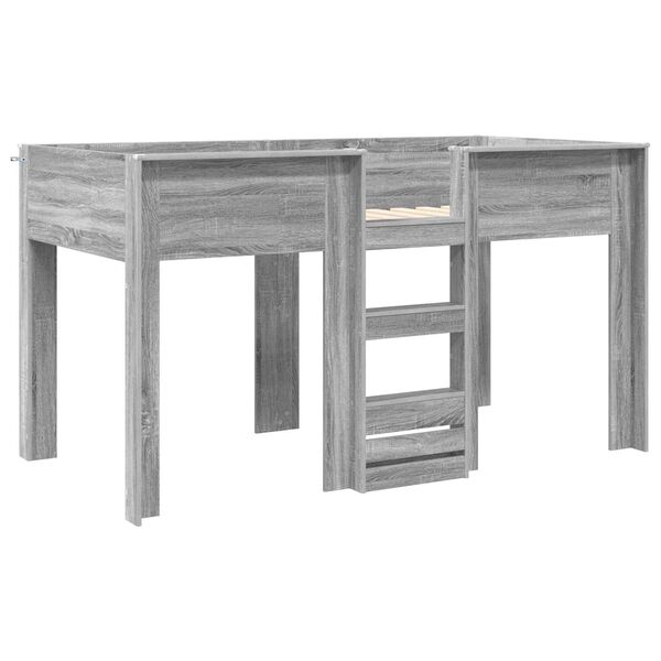 vidaXL Cama Litera para Ni&ntilde;os con colch&oacute;n Gris Sonoma 100 x 200 cm