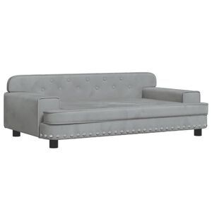 vidaXL Cama para perros de terciopelo gris claro 90x53x30 cm