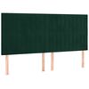vidaXL Cama box spring colch&oacute;n y LED terciopelo verde oscuro 180x200cm