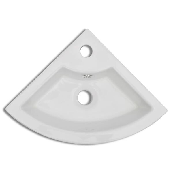 vidaXL Lavabo con rebosadero blanco 45x32x12,5 cm
