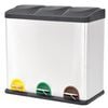 vidaXL Cubo de reciclaje y basura con pedal acero inoxidable 54 L