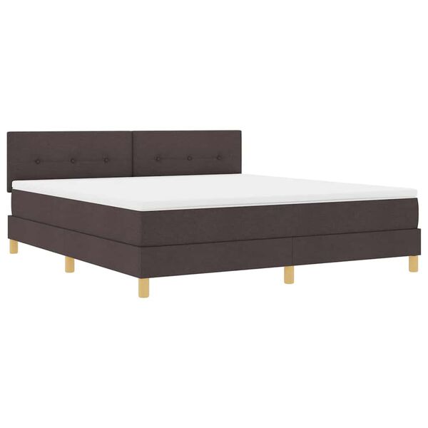 vidaXL Cama tipo Box Spring Marr&oacute;n Oscuro 180 x 200 cm tela
