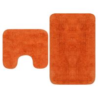 vidaXL Conjunto de alfombrillas de baño de tela 2 piezas naranja