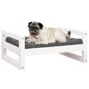 vidaXL Cama para perros madera maciza de pino blanco 65,5x50,5x28 cm