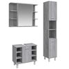 vidaXL Set de muebles de ba&ntilde;o 3 pzas madera contrachapada gris sonoma