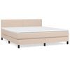 vidaXL Cama box spring con colch&oacute;n cuero sint&eacute;tico capuchino 180x200cm