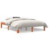 vidaXL Estructura de cama sin colch&oacute;n madera maciza marr&oacute;n 135x190 cm