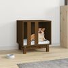 vidaXL Cama para perros madera maciza pino marr&oacute;n miel 50x40x52 cm