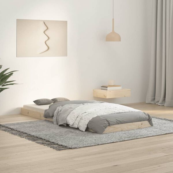 vidaXL Estructura de cama madera maciza de pino 75x190 cm