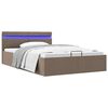 vidaXL Cama canapé hidráulica almacenaje sin colchón taupe 120x200 cm