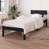 vidaXL Estructura de cama sin colch&oacute;n madera maciza negro 90x200 cm