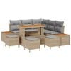 vidaXL Conjunto de sof&aacute;s de jard&iacute;n con coj&iacute;n 9 pcs Beige y Gris Claro