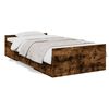 vidaXL Cama con cajones madera de ingenier&iacute;a roble ahumado 90x190 cm