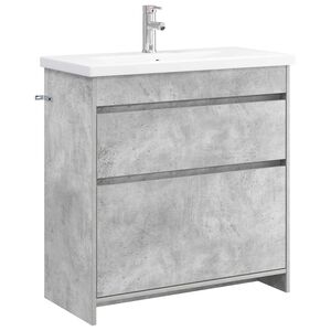 vidaXL Juego de muebles de ba&ntilde;o Gris Hormig&oacute;n 81 x 40 x 84,5 cm