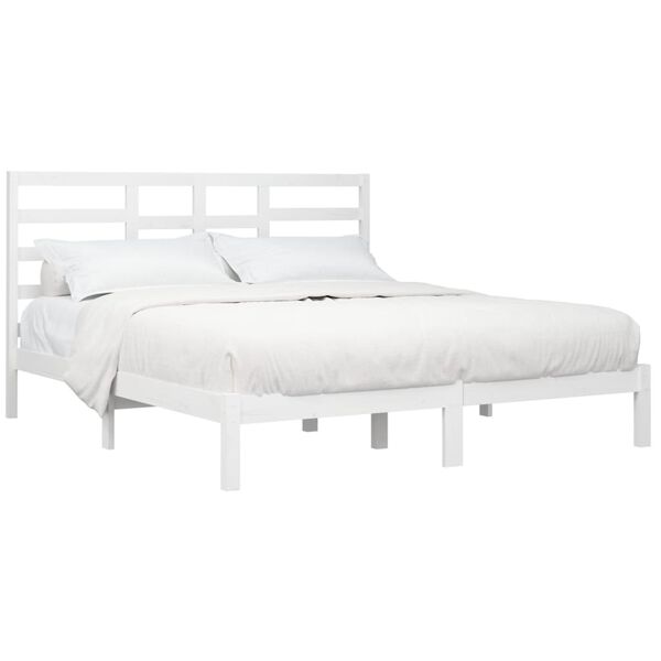vidaXL Estructura de cama sin colchón madera maciza blanco 200x200 cm