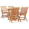 vidaXL Set de comedor de jard&iacute;n plegable 5 pzas madera maciza de teca