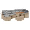 vidaXL Conjunto de sof&aacute; de jard&iacute;n 8 uds. Beige Polirat&aacute;n