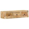 vidaXL Mueble de TV de pared madera maciza mango rugosa 100x32x25 cm