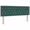 vidaXL Cama Box Spring LED Verde oscuro 140 x 190 cm Terciopelo